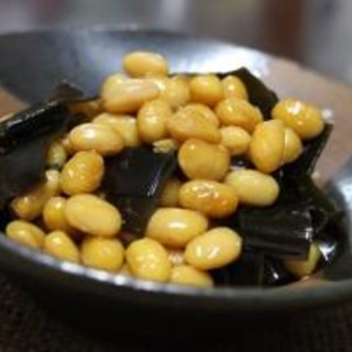 大豆の水煮を使って簡単昆布豆